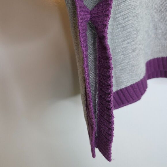 Ruffle Butts Adorable Hooded Gray/Purple Poncho Sweater - Girls 6/7 - Picture 6 of 10